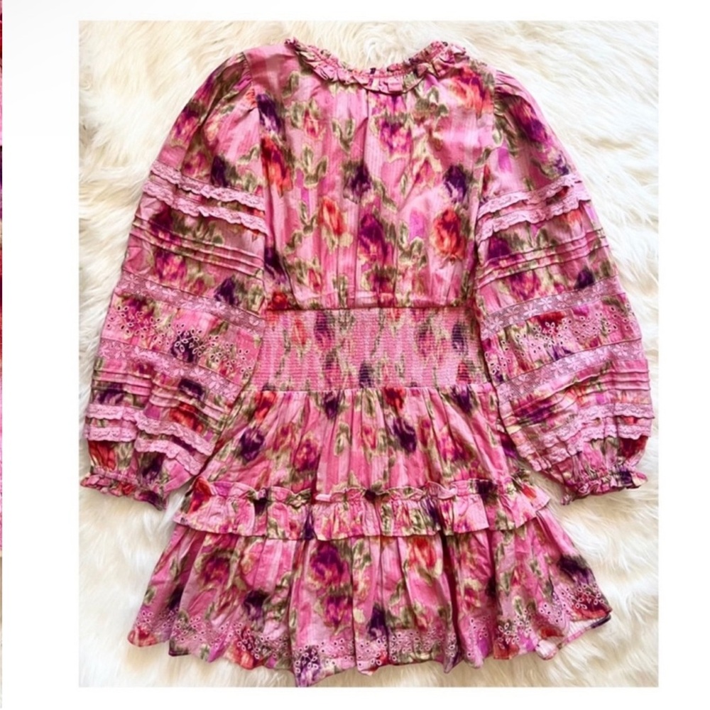 LoveShackFancy Pink Floral Mini Dress - Picture 14 of 16